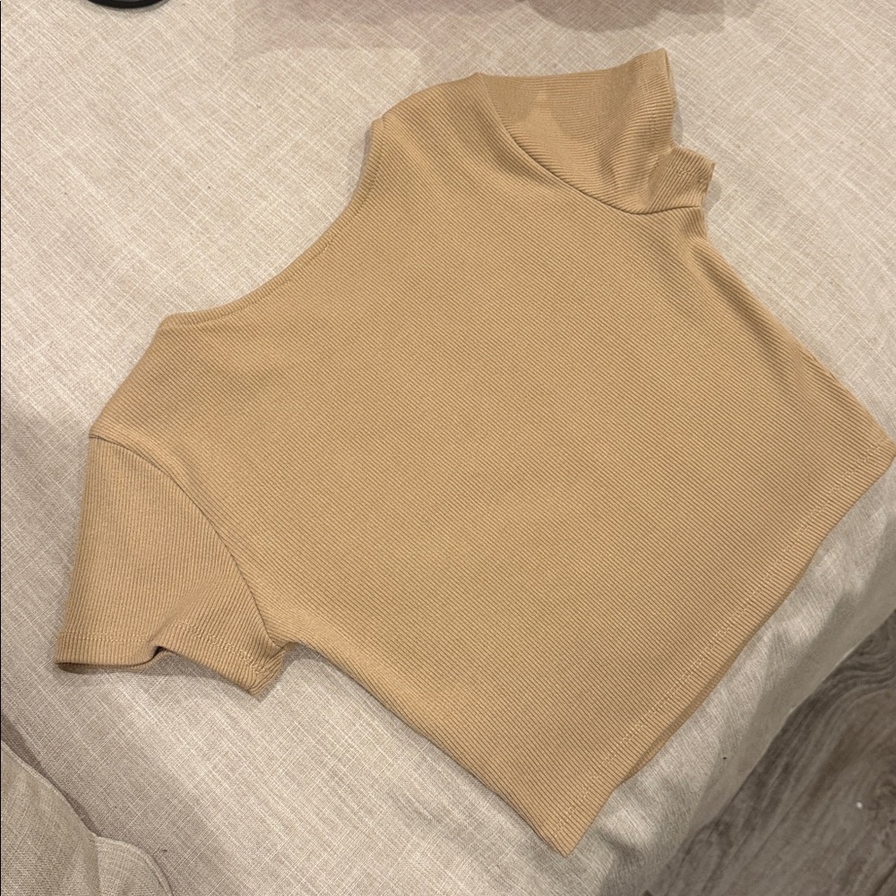 Princess Polly Beige Ribbed Top - Picture 4 of 4